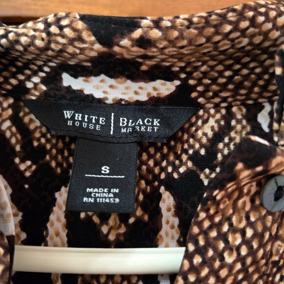 White House Black Market Women's Small Animal Print Blouson Dress - Picture 6 of 6